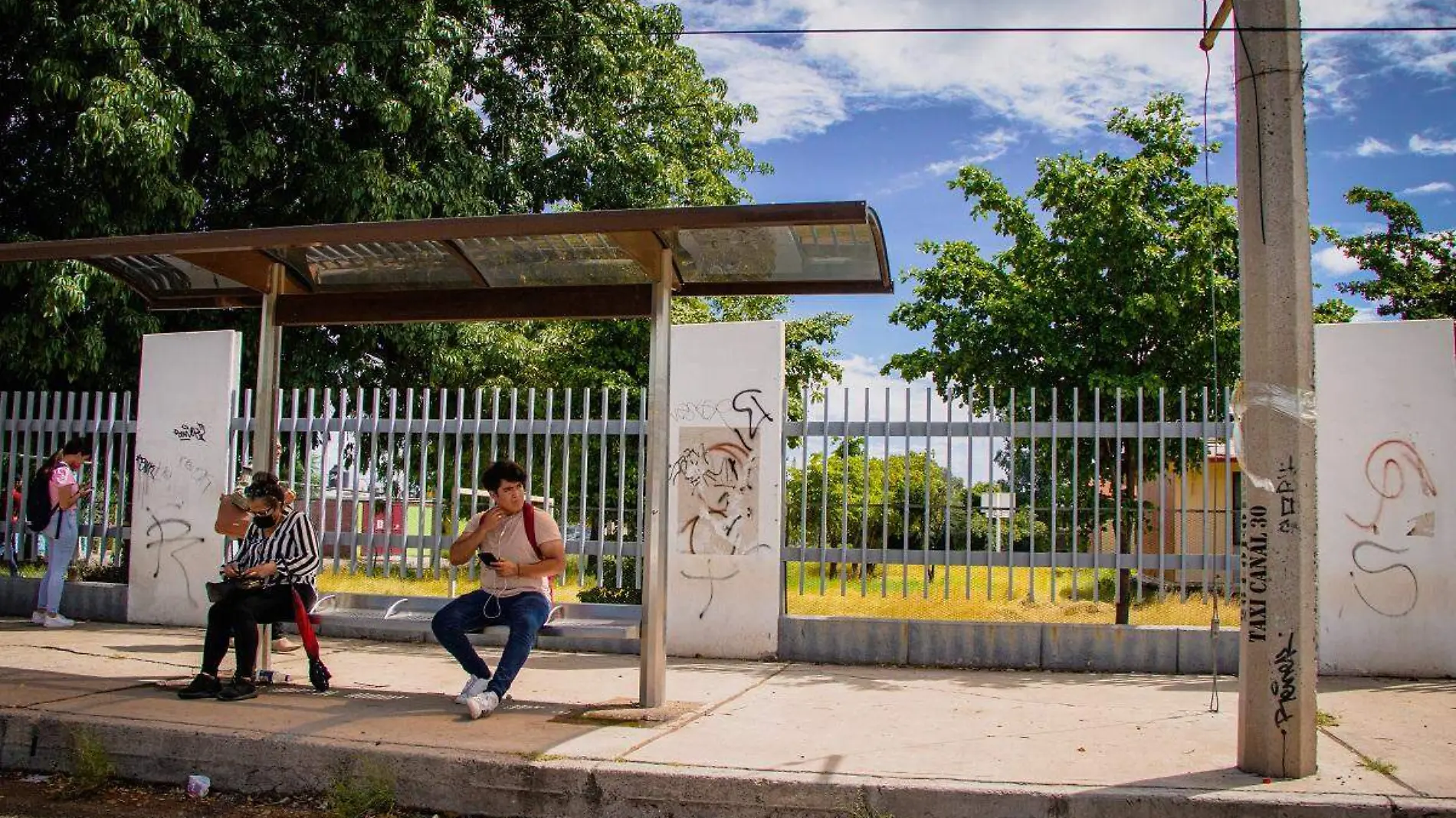 Parada de camión en la colonia Sahuaro